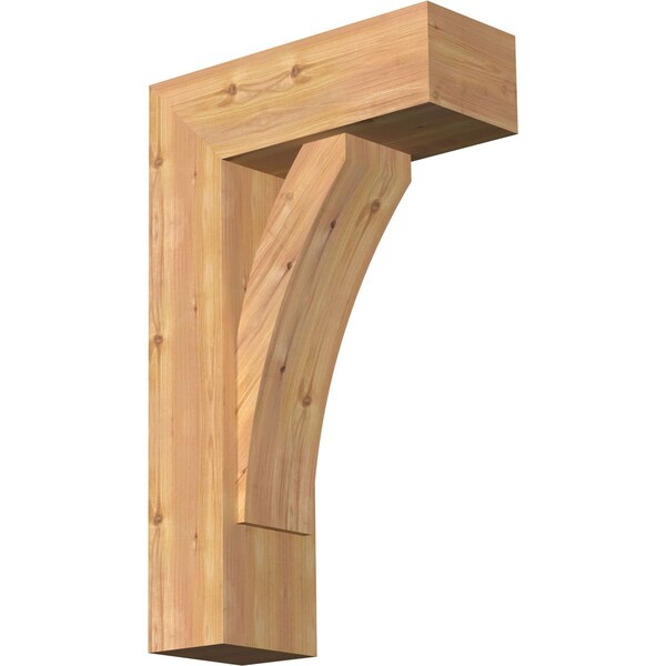 Ekena Millwork Thorton Block Smooth Bracket w/ Offset Brace, Western Red Cedar, 7 1/2"W x 20"D x 32"H BKT0806X20X32THR05SWR - main